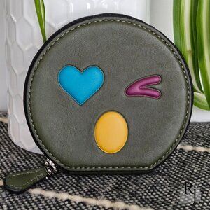 Coach Green Heart Wink Emoji Coin Purse – Rare Novelty